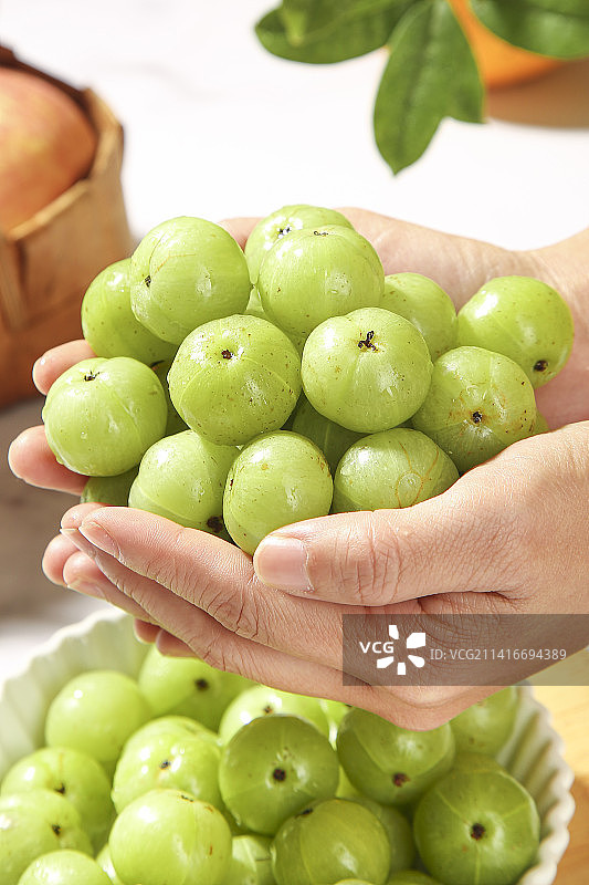 浅底上的油甘果图片素材