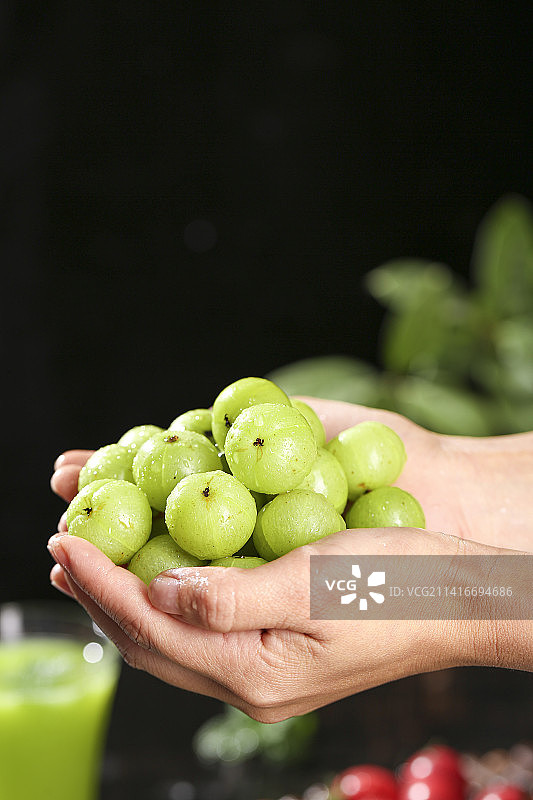 深底上的油甘果图片素材