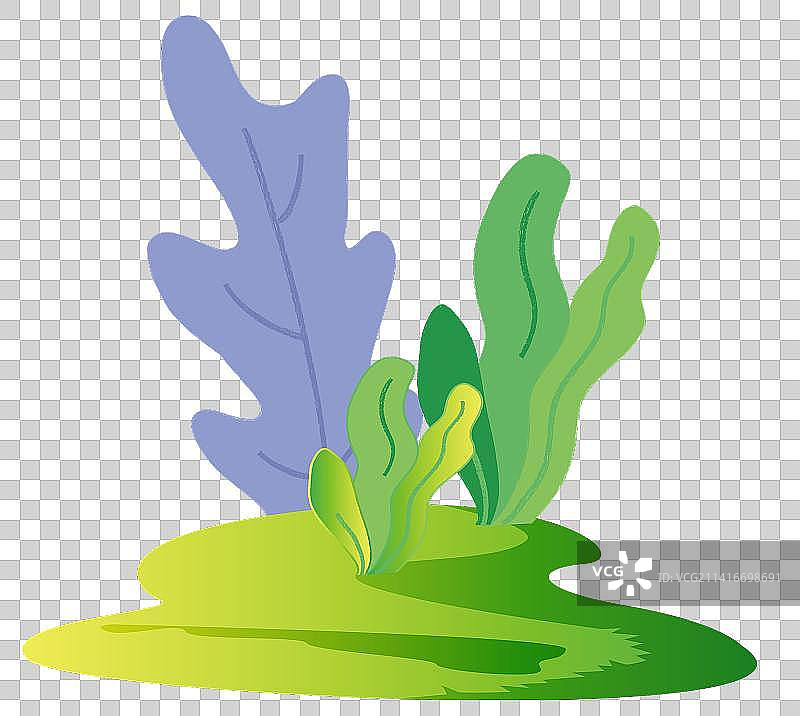 扁平手绘植物草地矢量装饰图图片素材