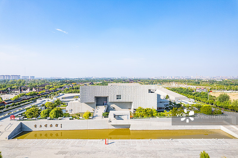 中国河南商丘博物馆高视角航拍风光图片素材