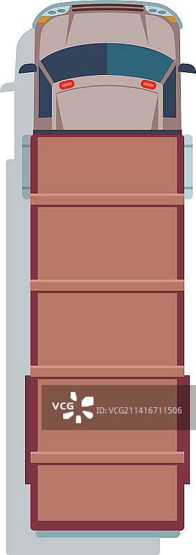 卡车俯视图货运彩色图标图片素材