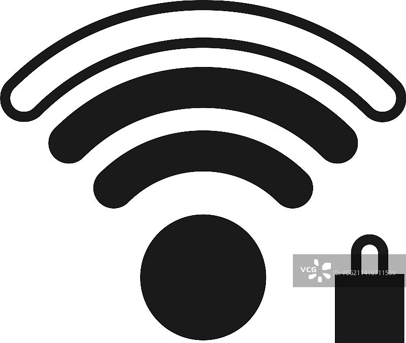 带锁符号密码保护的Wi-Fi标志图片素材