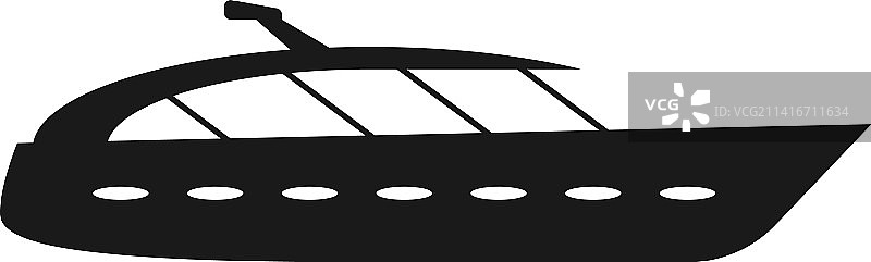 豪华游艇黑色图标图片素材