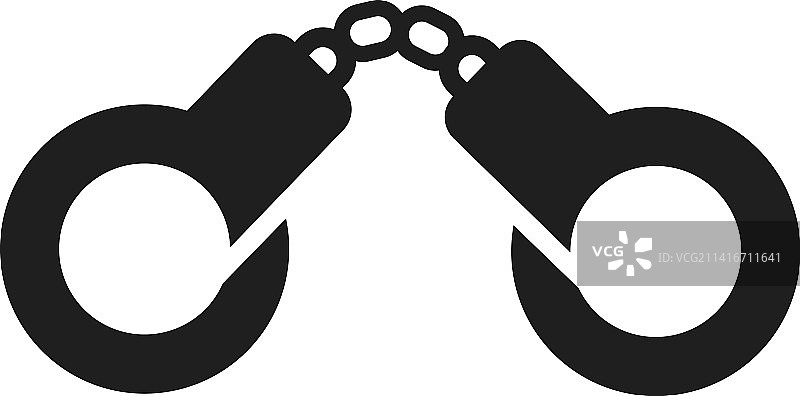 黑色手铐图标逮捕符号图片素材