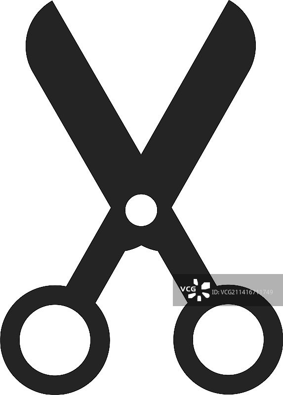 黑色剪刀图标切割工具刀片符号图片素材