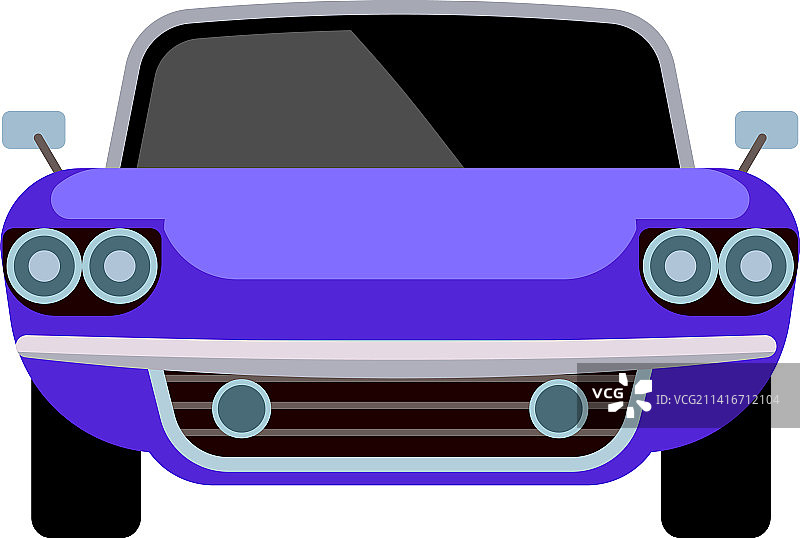 紫色复古汽车图标正面交通视图图片素材