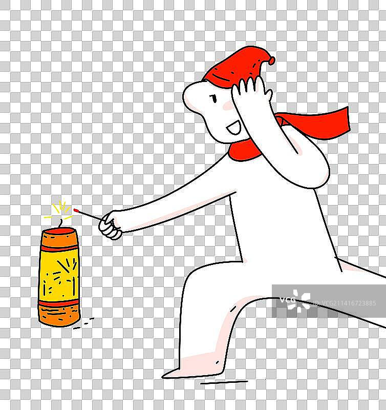 春节返乡回家人物画春节快乐2023年新年祝福漫画元素图片素材