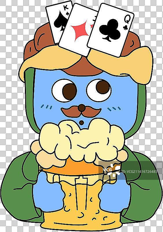 人物半身表情啤酒标志扁平风免抠元素图片素材