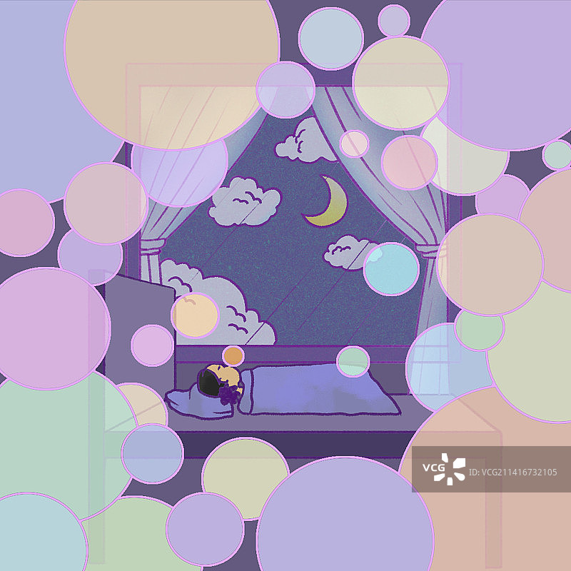 睡梦中的小女孩图片素材