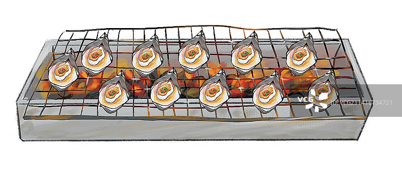 炭烤生蚝图片素材