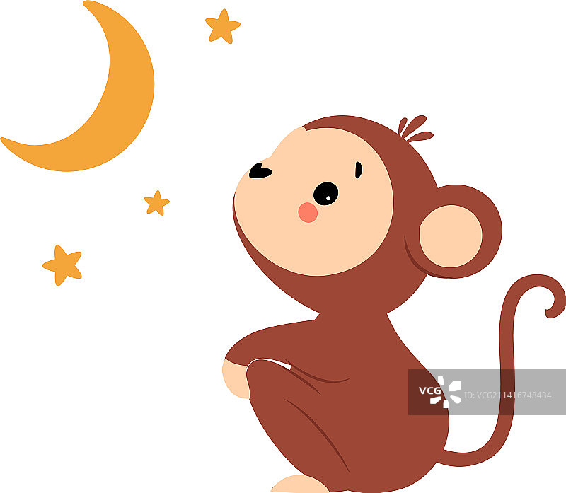 可爱的长尾顽皮猴子坐着图片素材