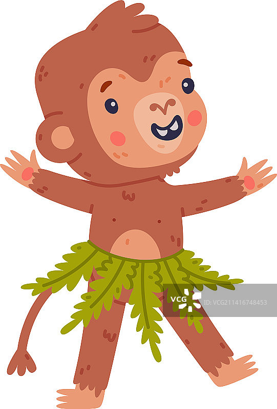 可爱的非洲热带快乐小猴子图片素材