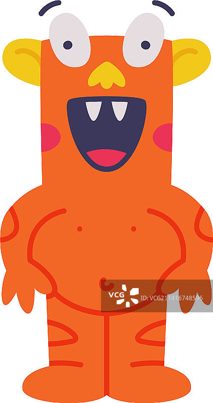 橙色大写字母I的怪物字母图片素材