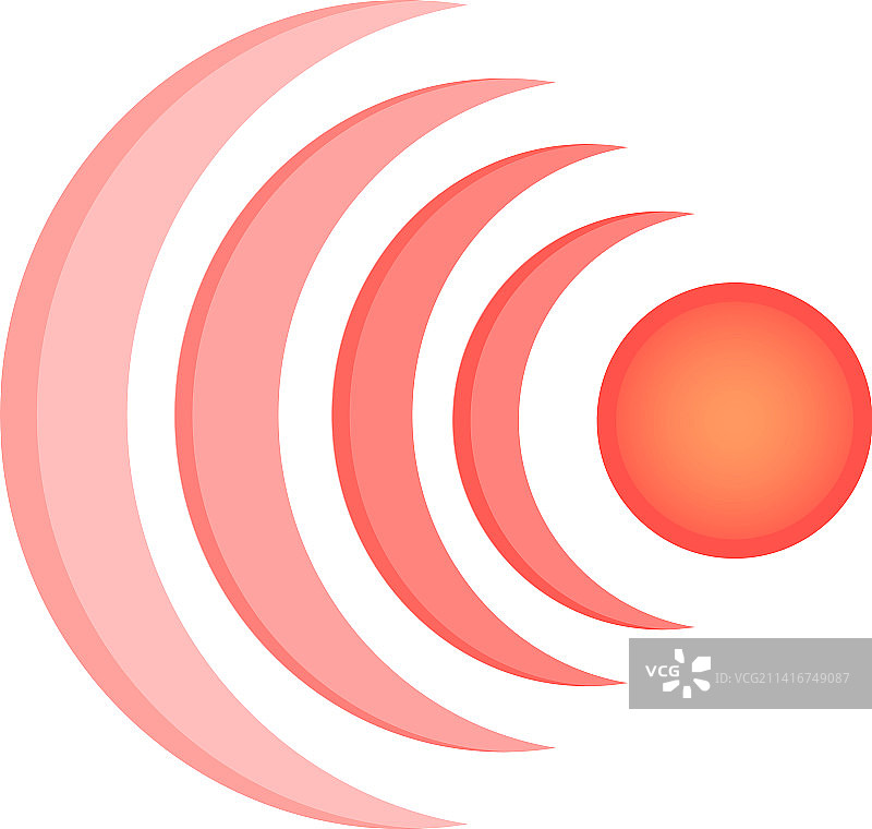 红色雷达波疼痛点标记图片素材