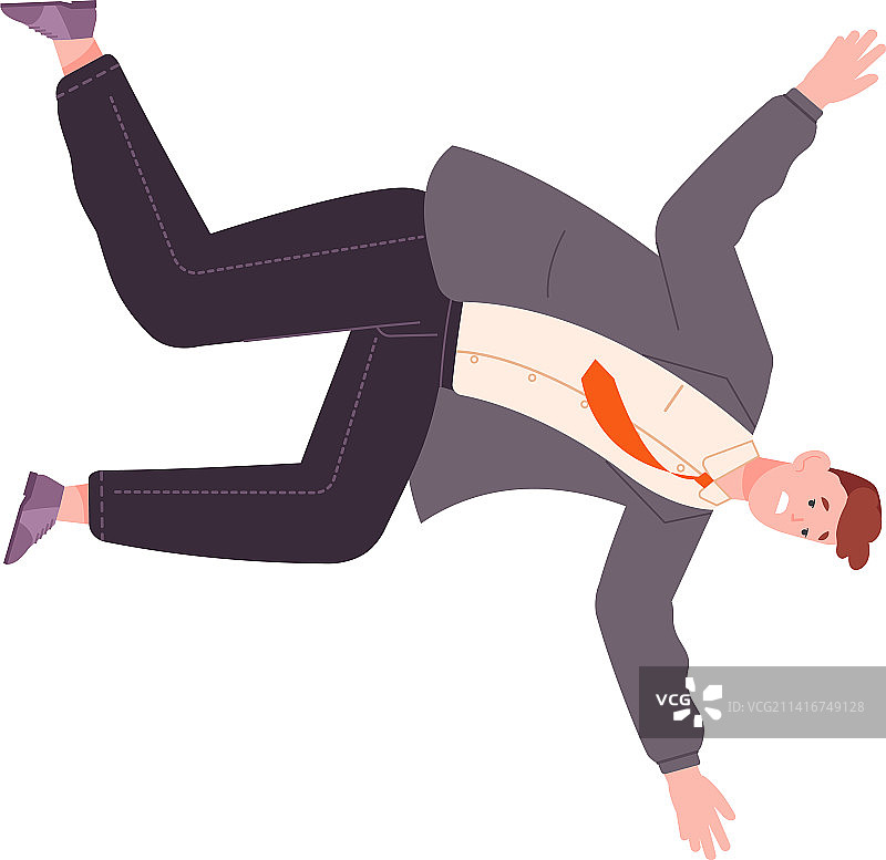 西装革履的男子遭遇工作失败和商业风险图片素材