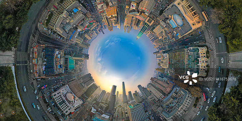 航拍创意视角中山广场图片素材