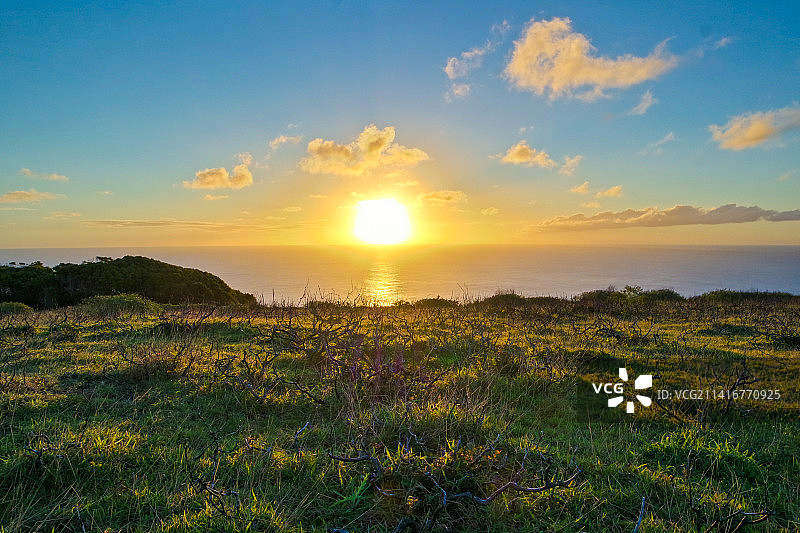 智利复活节岛冬季日落图片素材