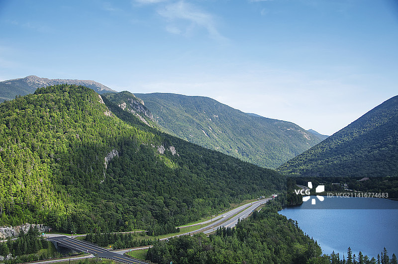 美国新罕布什尔州回声湖航拍图片素材