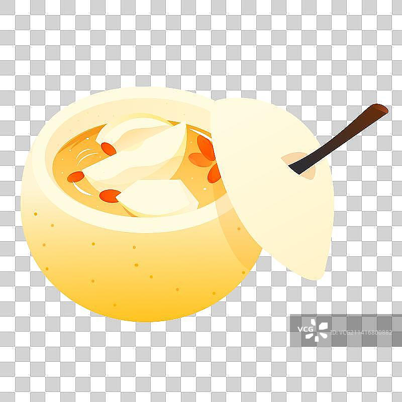 冰糖炖雪梨矢量插画元素图片素材