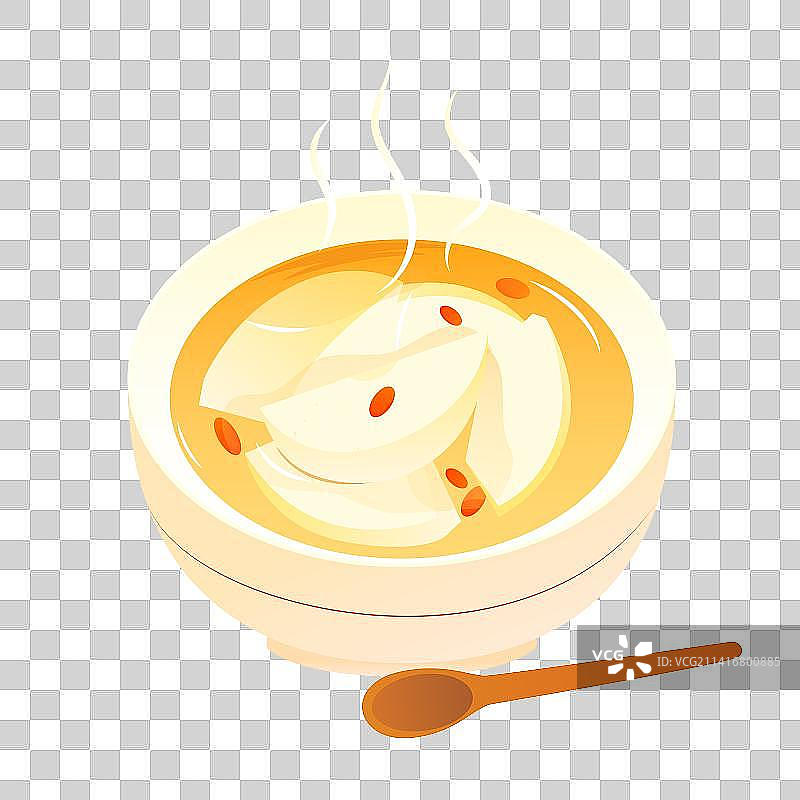 一碗冰糖炖雪梨矢量插画元素图片素材