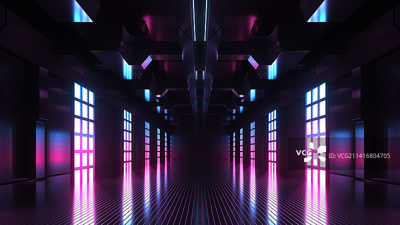 3D霓虹灯 空间图图片素材