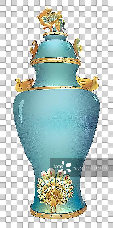 中国风景泰蓝大花瓶图片素材