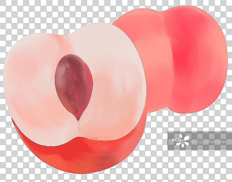水蜜桃桃子健康营养美味味道元素插画图片素材