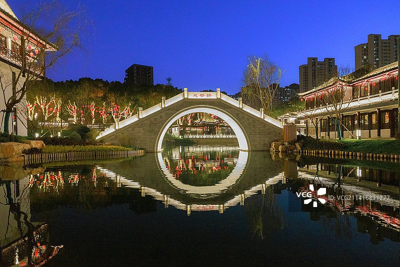 无锡吴文化公园夜景图片素材
