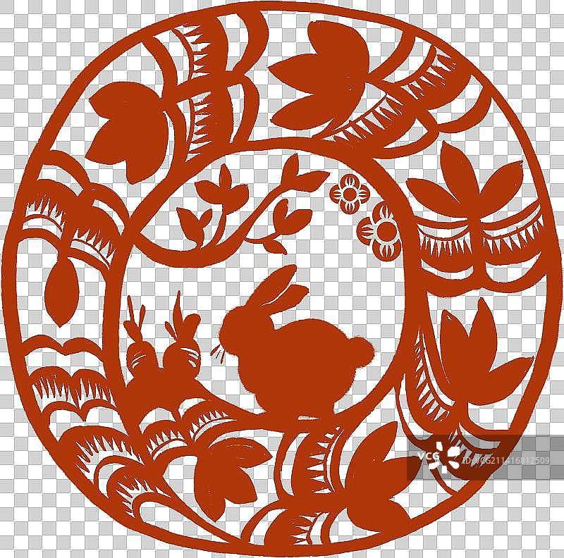 兔年窗花剪纸图片素材