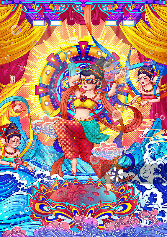 伎乐飞天——贝斯手图片素材