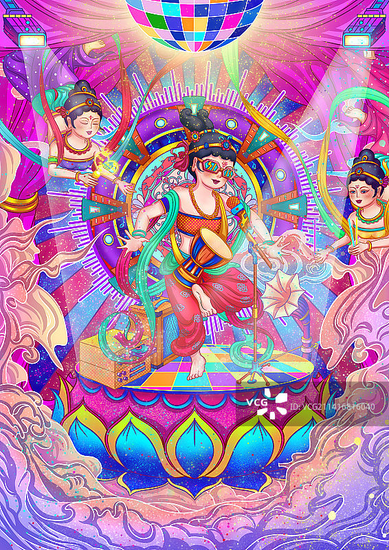 伎乐飞天——非洲鼓图片素材