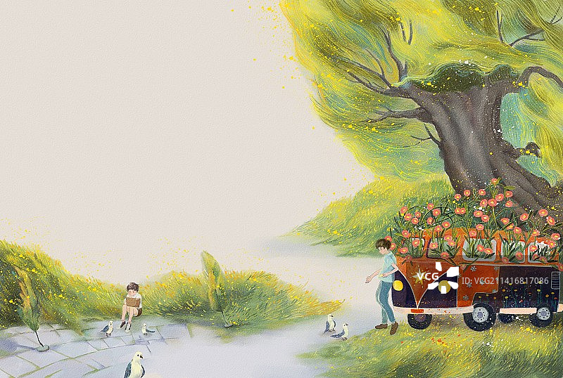 花车小广场图片素材