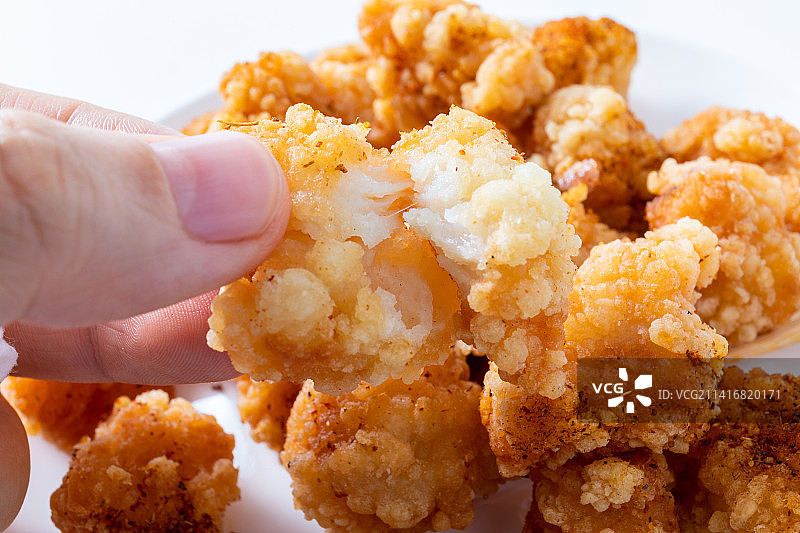 美味的油炸零食鸡米花图片素材