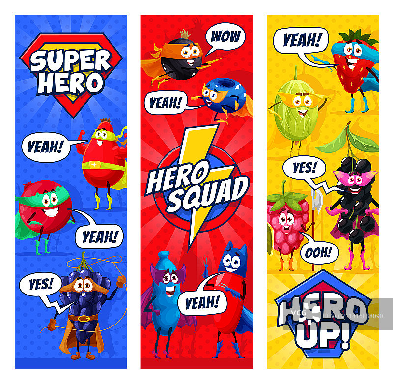 卡通超级英雄浆果角色英雄小队图片素材