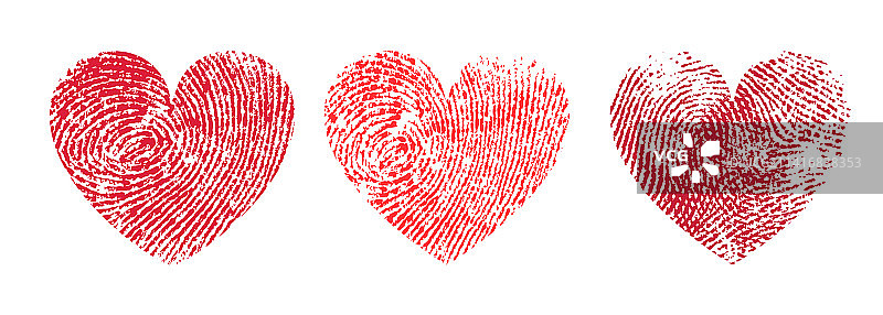 红色拇指指纹爱心图案图片素材