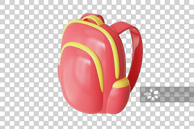 红色书包三维插画图片素材