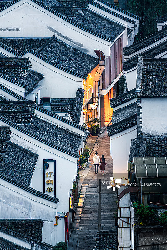 杭州清河坊打铜巷  城市夜景风光图片素材