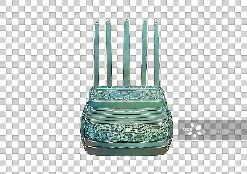 安徽博物馆镇馆之宝文物云纹铜五柱器图片素材