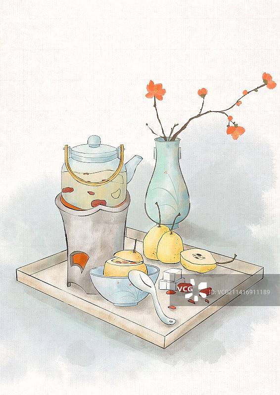 冰糖炖雪梨图片素材