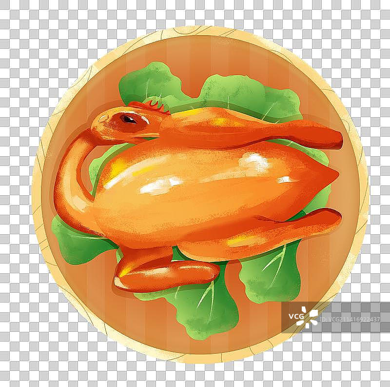 年夜饭家常菜烧鸡美食插画图片素材