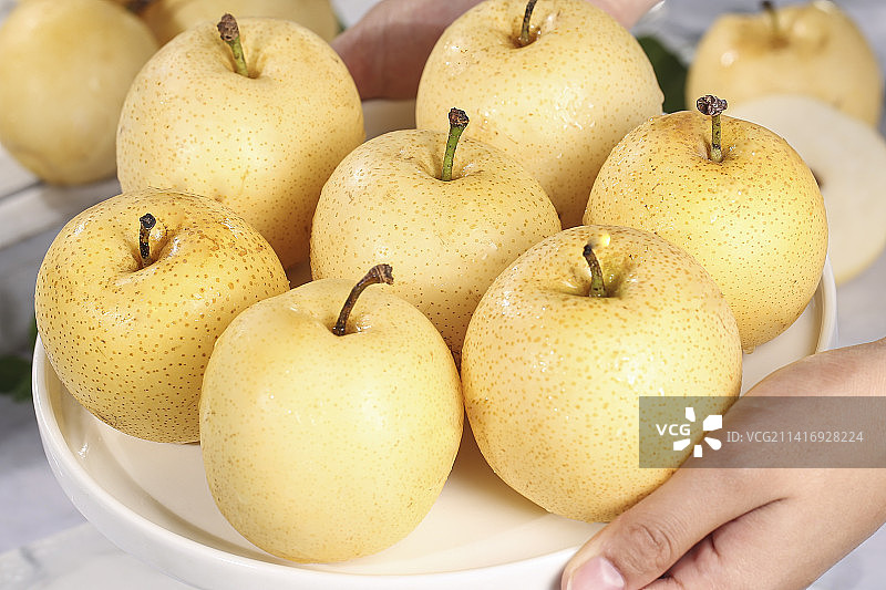 浅底上的皇冠梨图片素材