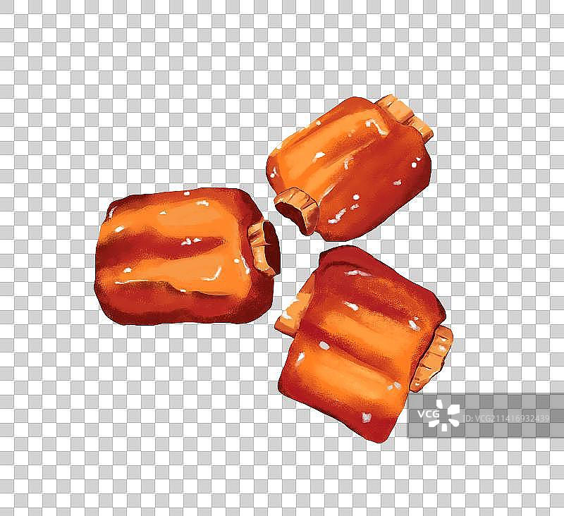 年夜饭家常菜红烧排骨美食插画图片素材