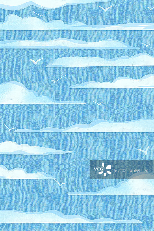 蓝色的天空插画背景图片素材