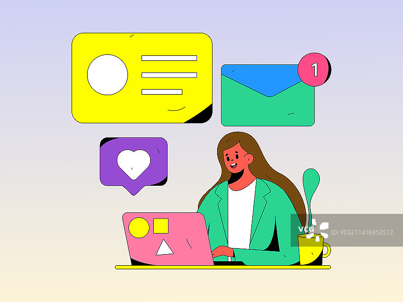 求职面试的人员扁平矢量概念运营插画图片素材