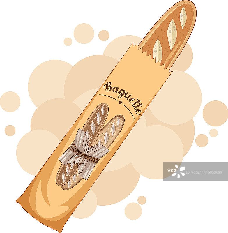 纸袋里的法棍面包图片素材