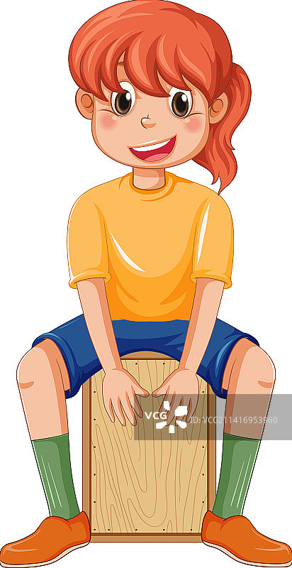 女孩演奏卡宏鼓图片素材