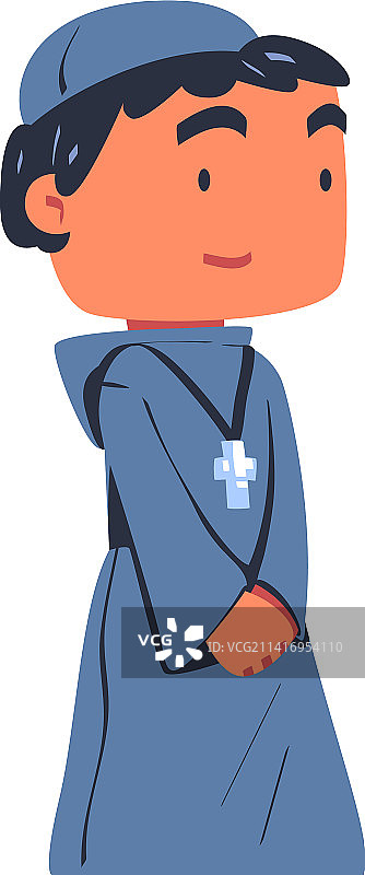 中世纪戴头巾的男人，牧师或僧侣图片素材