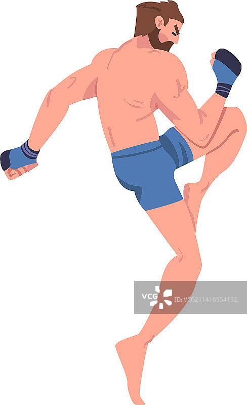 混合格斗与男子拳击手图片素材