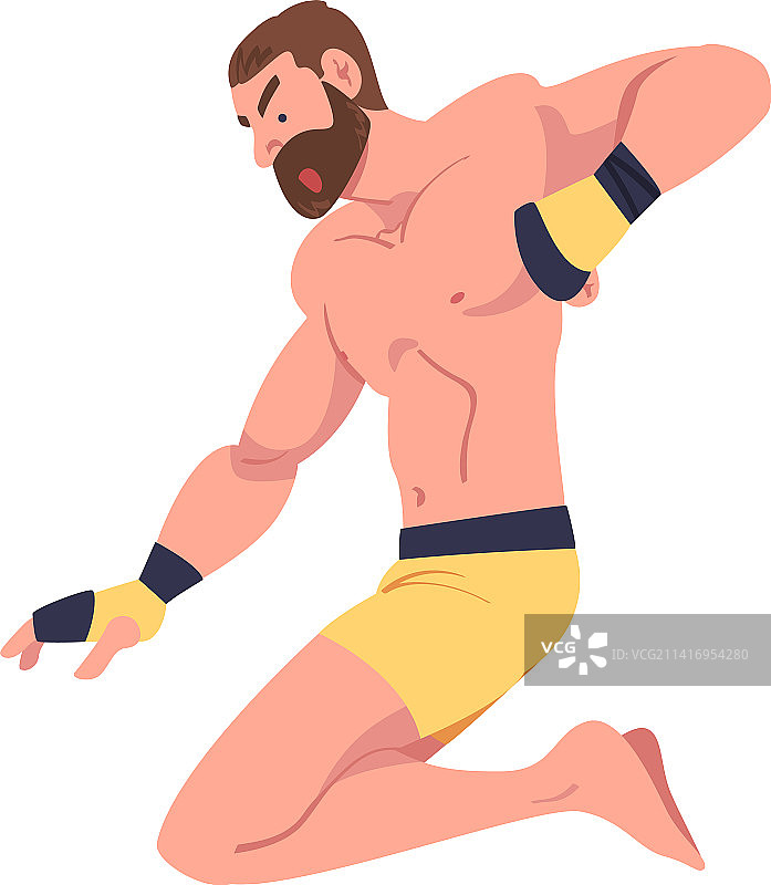 穿短裤的男子参加综合格斗图片素材