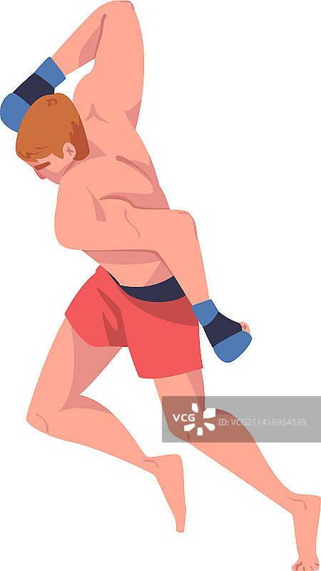 穿短裤的综合格斗男人图片素材